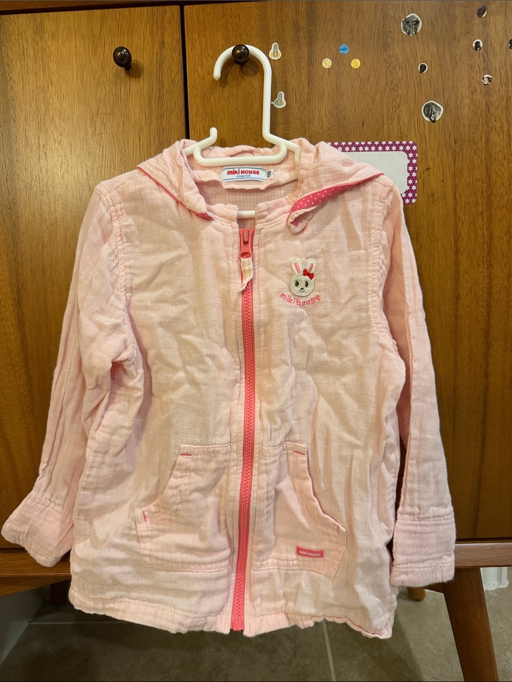 Miki House Pink Hooded Kids Jacket